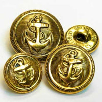 80047 Antique Gold Anchor Button, 3 sizes